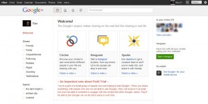 google plus welcome screen