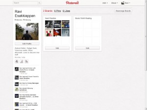 Pinterest User Profile Page