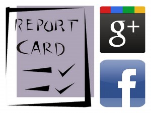 Facebook Google Plus report card