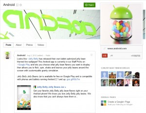 Android Google Plus profile page