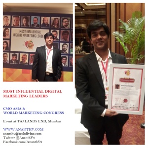 Most Influential Digital Marketing leaders 2016 by CMO ASIA & World Marketing Congress